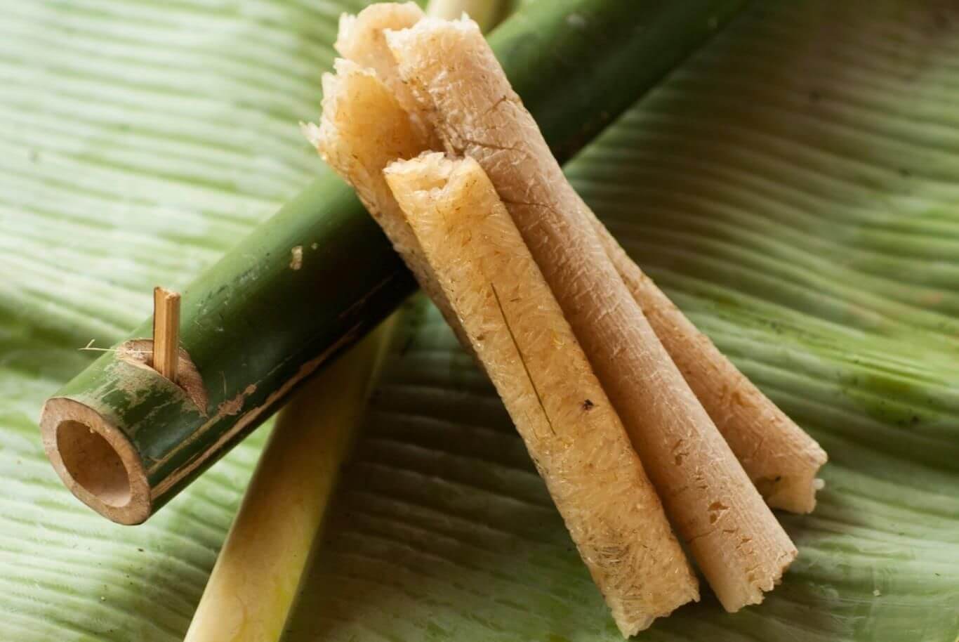 Arroz en bambu